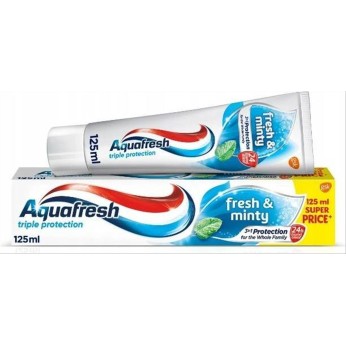 AQUAFRESH T/PASTE 125ml TRIPL PROTEC FRESH & MINTY