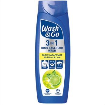 WASH&GO SHAMPOO 360ml 3in1 MINT LIME