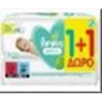 PAMPERS ΜΩΡ/ΛΑ 52τεμ (1+1) SENSITIVE