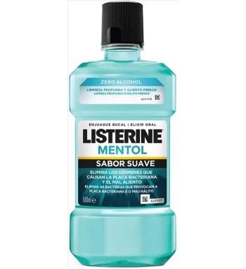 LISTERINE M/W 500ml ZERO MENTOL SABOR SUAVE